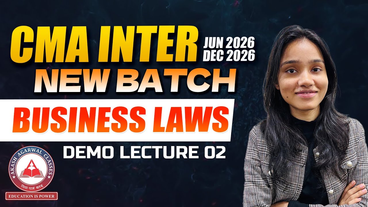 CMA Inter Demo Lectures | Business Laws Lec 02 | June & Dec 2026