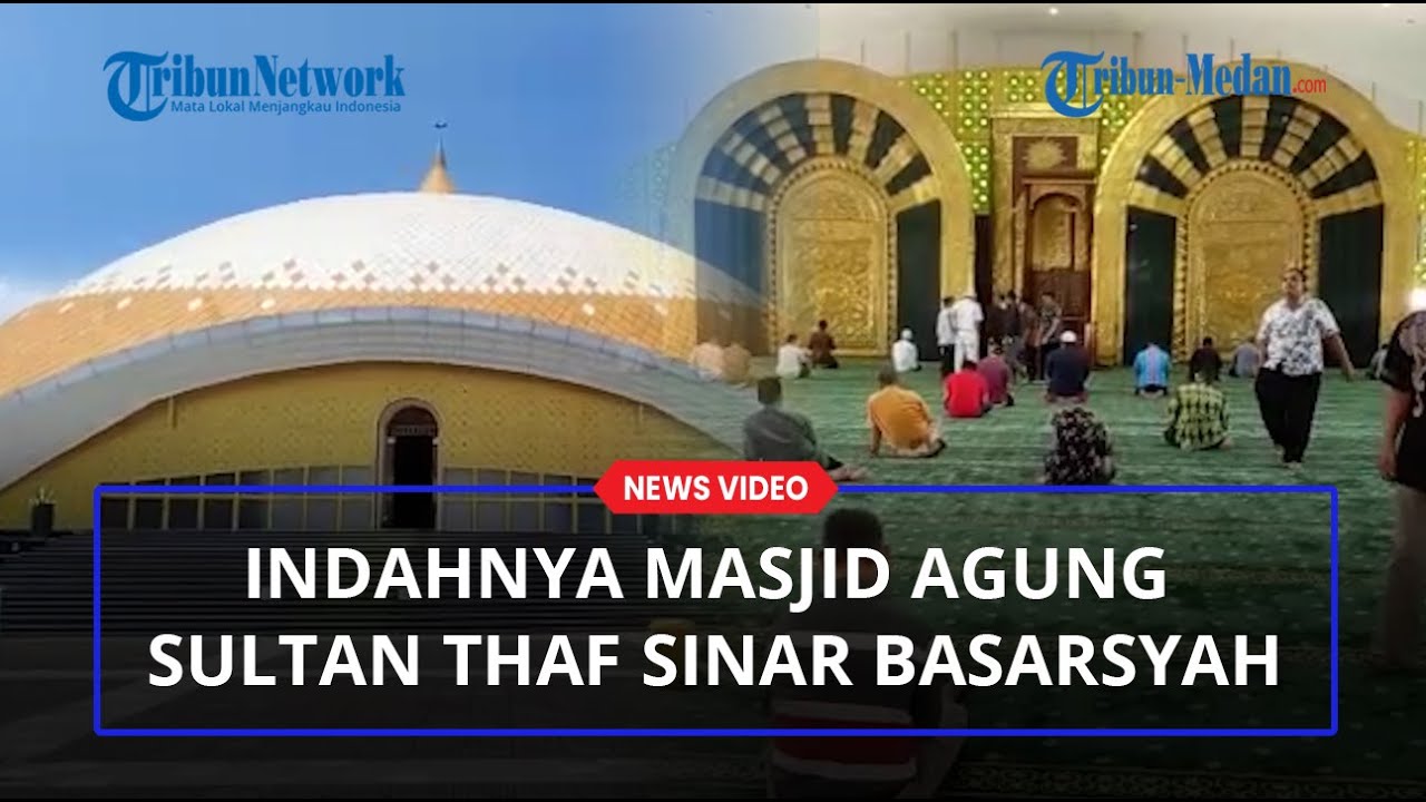 Indahnya Masjid Agung Sultan Thaf Sinar Basarsyah, Sentuhan Melayu Yang Berwarna Warni Saat Malam