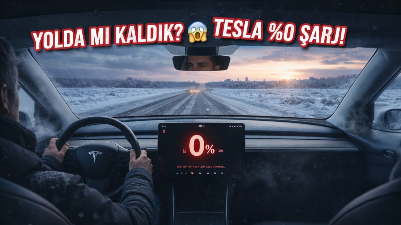 Tesla Model Y Yolda Şarj Bitti - 0% ile Kaç Kilometre Gittik?