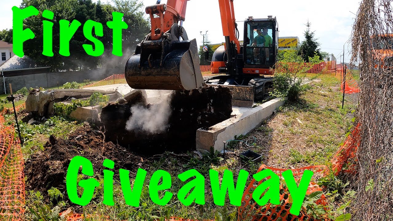 House foundation removal with excavator