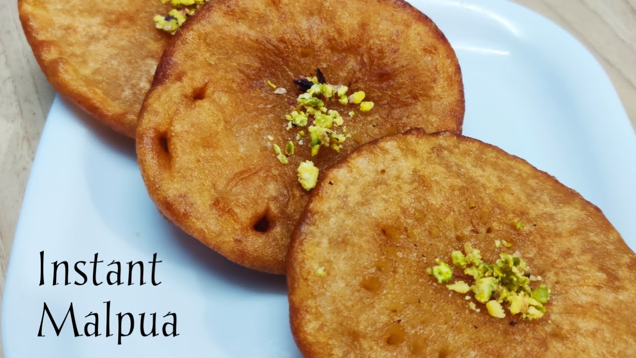 INSTANT MALPUA RECIPE||NO MAIDA, NO SUGAR SYRUP