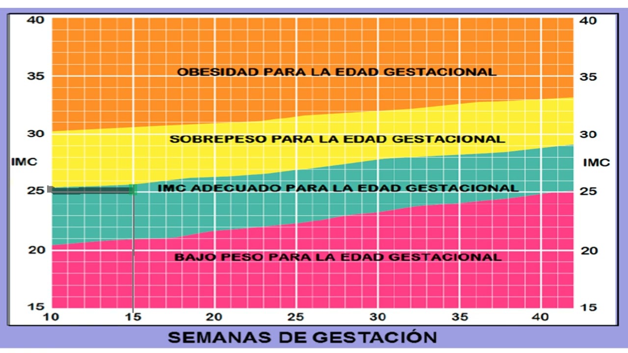 Evaluación nutricional de la embarazada (IMC para la edad gestacional)