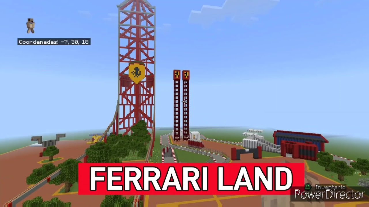 FERRARI LAND MINECRAFT PORT AVENTURA RED FORCE MONTAÑA RUSA ROLLER COASTER @Marcecraft78