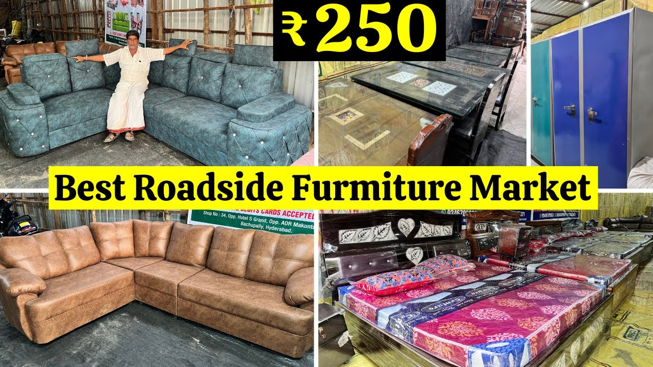 Best Roadside Furniture Market In Hyderabad | ₹250 Plastic Chairs Sofa Sets Dining Table Cots Almara