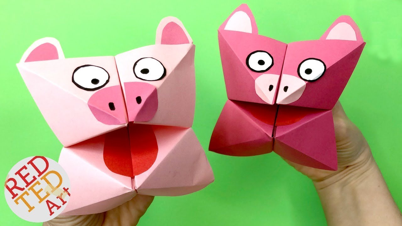 Pig Cootie Catcher DIY   Paper Pig Crafts