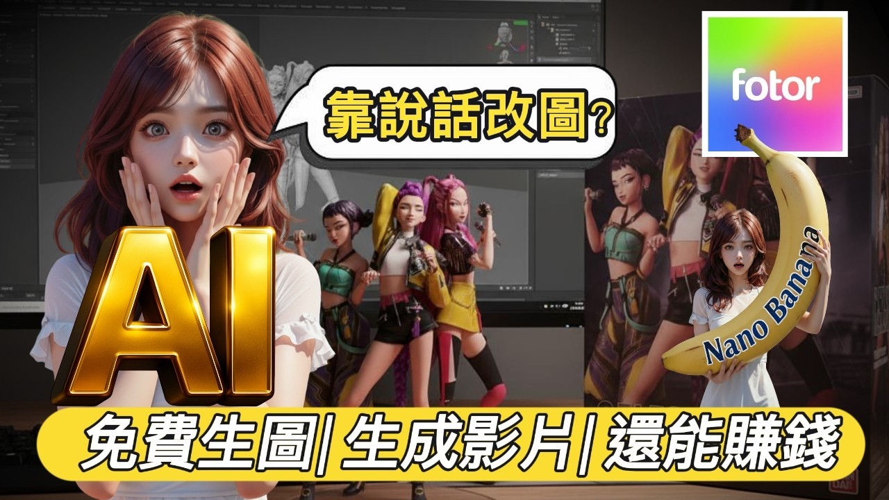 【震撼AI】Fotor 語音修圖，動動嘴巴就搞定！取代PS和Canva？免費AI修圖、生成影片、還能賺錢！說話搞定修圖＋影片＋模板＋社群貼文，連阿嬤都會用！Fotor AI教學#Fotor #語音修圖