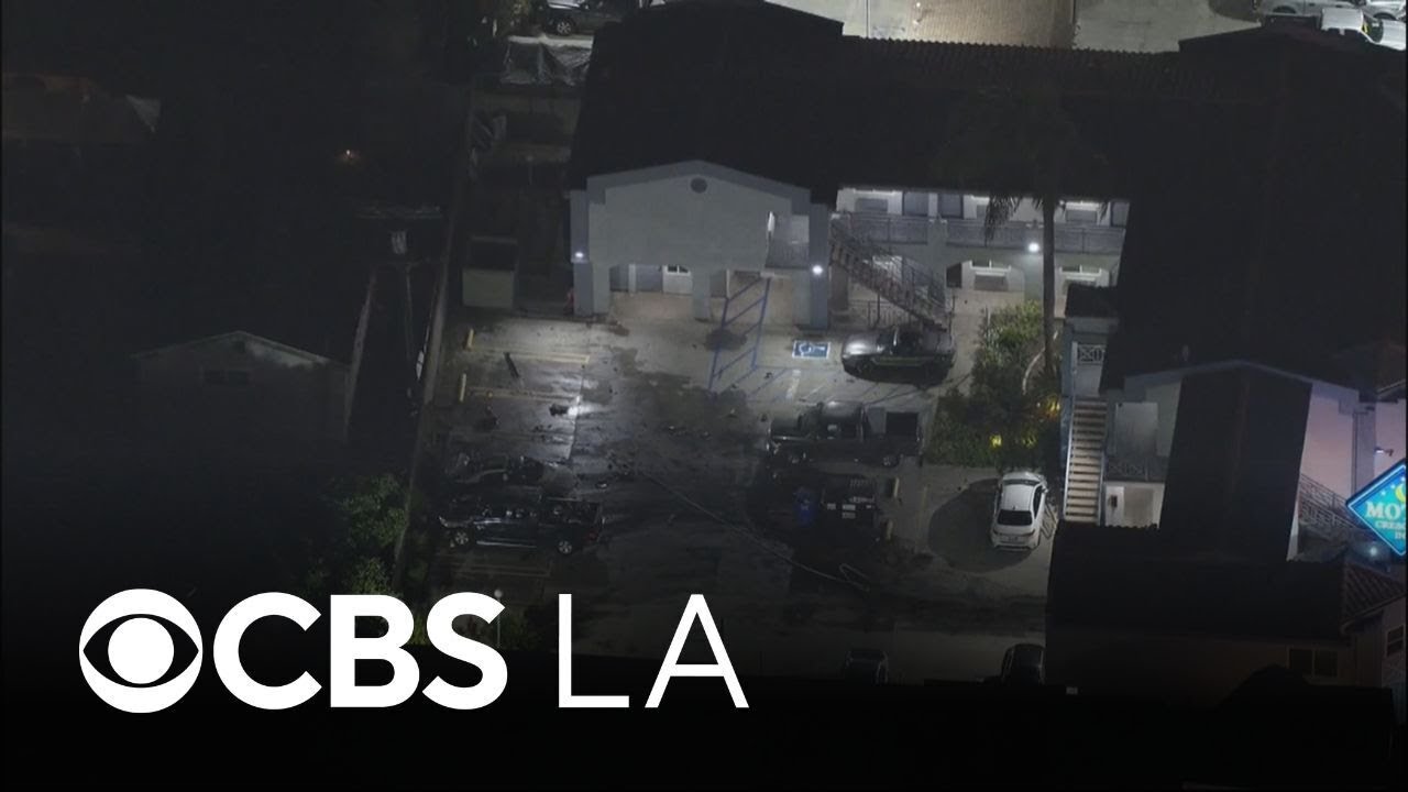 LAFD evacuates buildings near Wilmington motel after fire potentially linked to fireworks