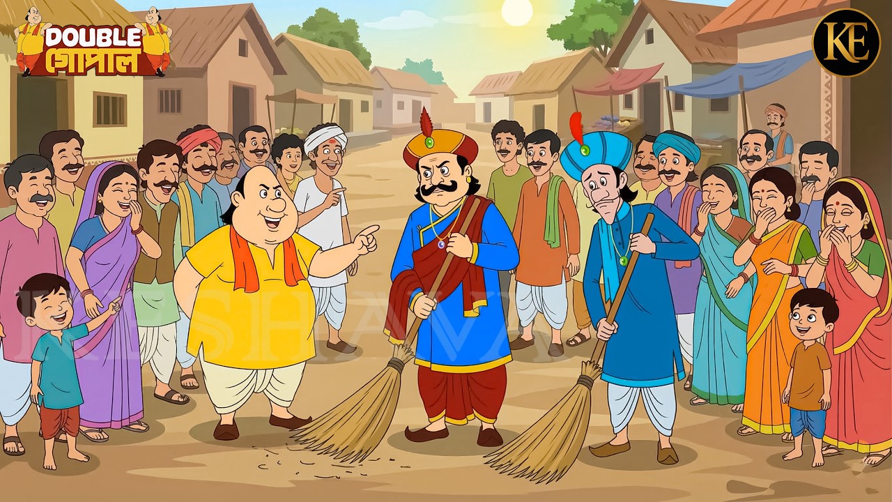 যখন গোপাল ভাঁড় রাজা ও মন্ত্রীকে ঝাড়ু দিতে বললেন! দেখে সবাই হেসে ফেলল || Gopal Bhar || Comedy ||