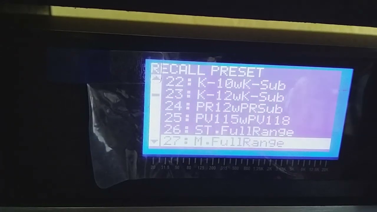 CORTES DE FREQUÊNCIAS USADAS NO PROCESSADOR DBX PA2.