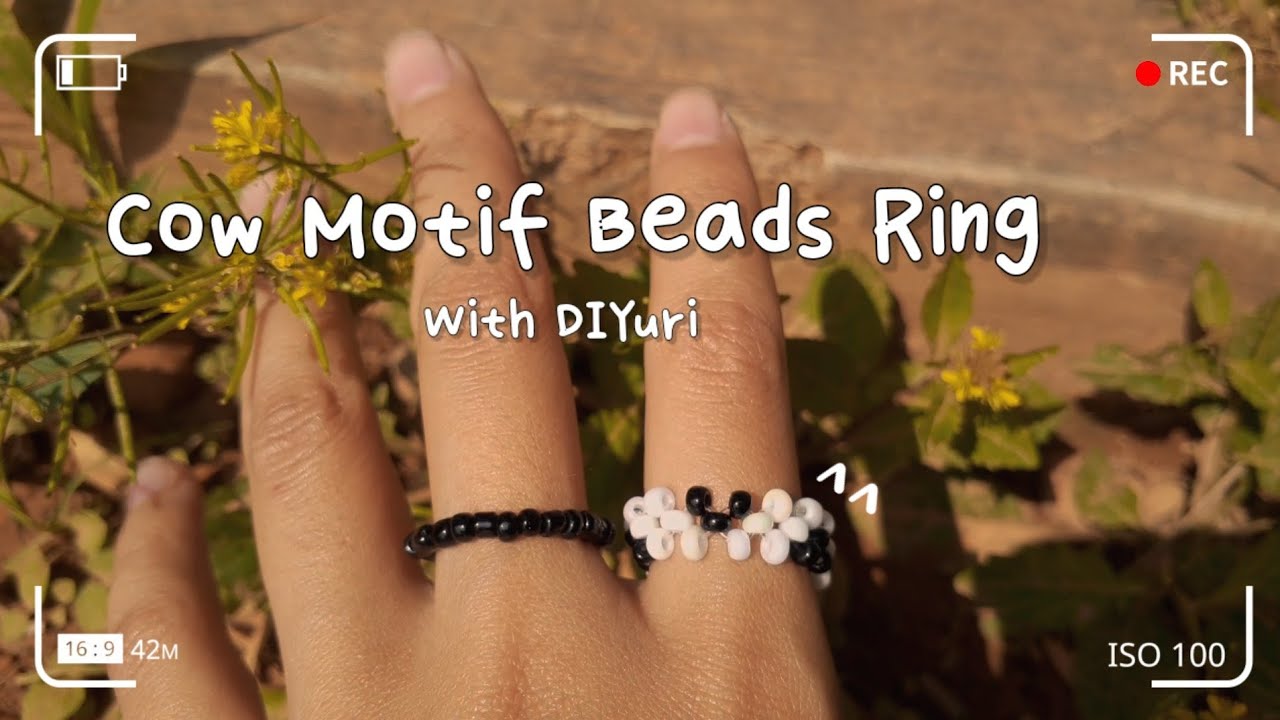 [DIY] Cow Motif 🐄 Beads Ring Making Tutorial | Animal Rings | Beads Jewelry | Beads Aesthetic | Bead
