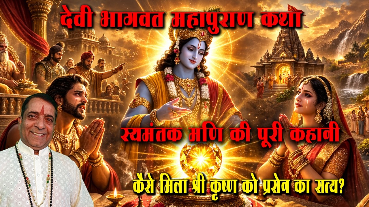 स्यमंतक मणि की पूरी कहानी | कैसे मिला श्री कृष्ण को प्रसेन का सत्य? | Devi Bhagwat Katha