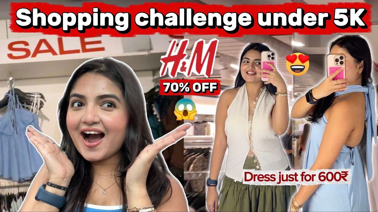 CRAZYYY SHOPPING CHALLENGE UNDER 5K✨🛍️| AFFORDABLE H&M HAUL✨✨