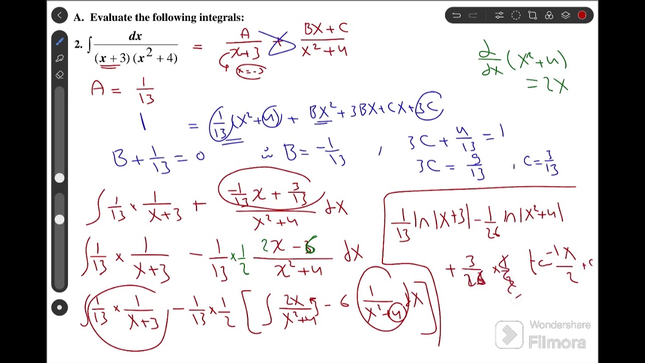 Sheet(6) - Math(2) - Part(1) - اعدادي هندسة - integration by partial fraction method