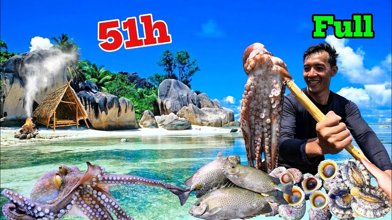 51h sinh tồn trên hòn đảo đầy hải sản ( bản full ) săn bạch tuộc bắt bào ngư | 51 hour’s survival 