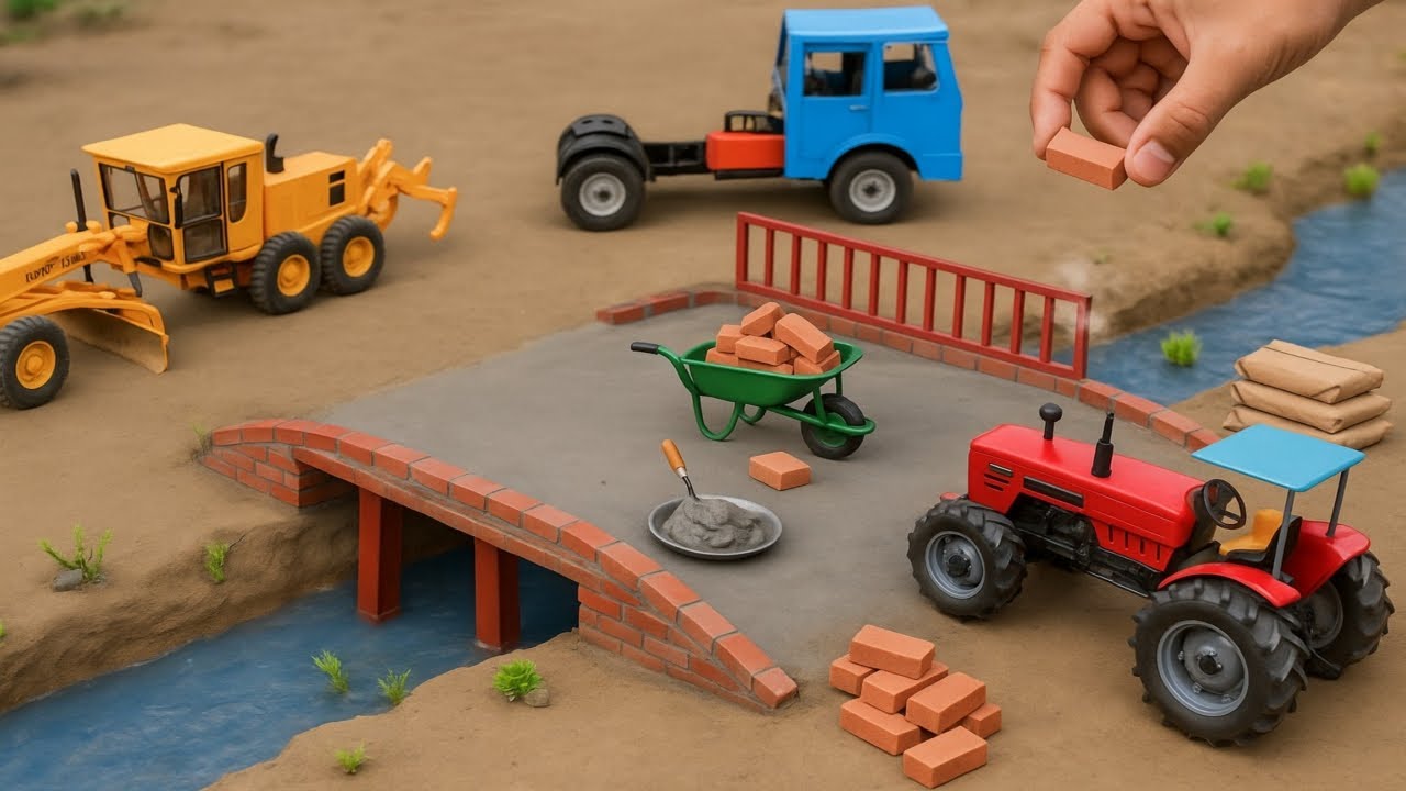 Diy Mini Tractor Using Bricks for Overhead Bridge Construction | Science Project