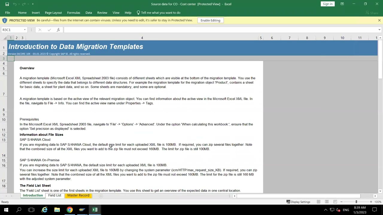 SAP- Migrate your data cockpit