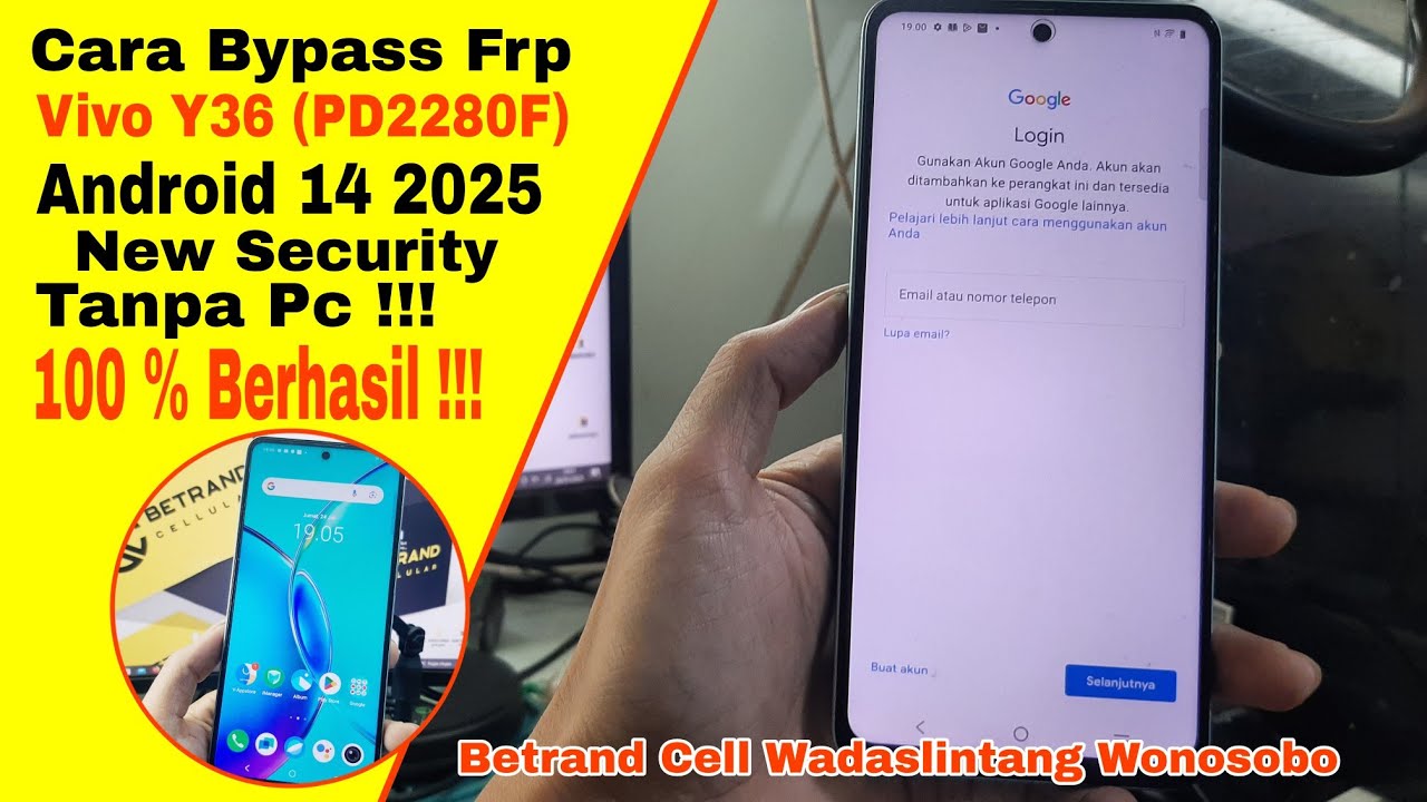 Vivo PD2280F FRP Bypass Android 14 2025 Y36 Easy Unlock Without PC 100% Berhasil!