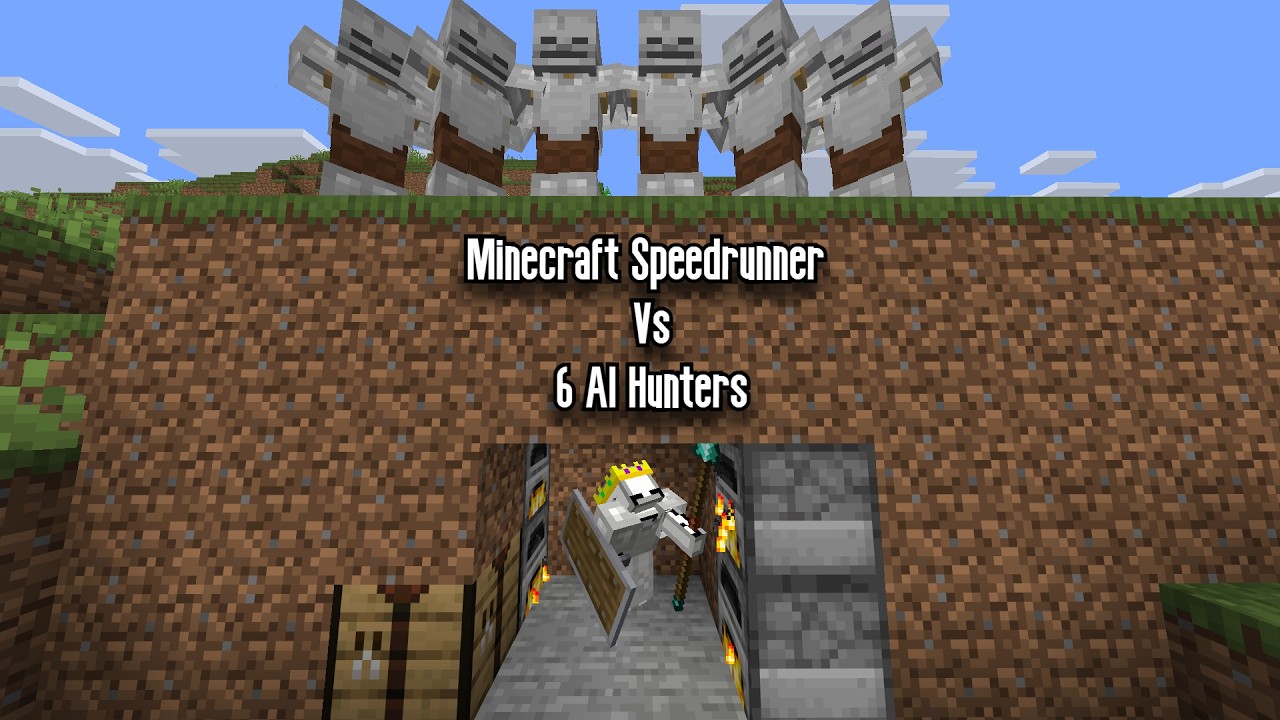 Minecraft Speedrunner Vs 6 AI Hunters