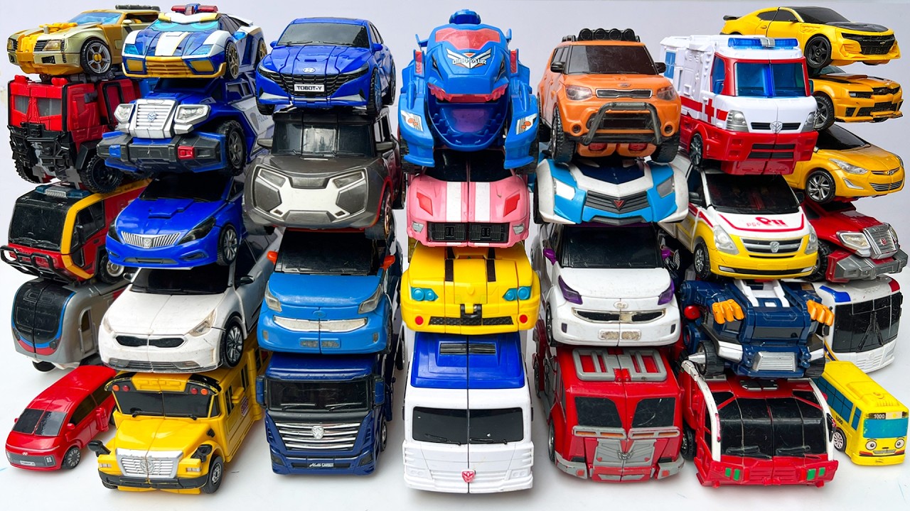 Giant Hello Carbot & Tobot Toy Car Tower Adventure! Ultimate Collection Transforming Robot Vehicles