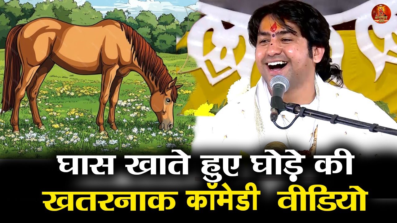 घास खाते हुए घोड़े की खतरनाक कॉमेडी वीडियो #bageshwardhamsarkar #bageshwardham #comedy #comedyvideo