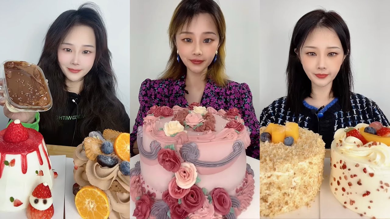 Eating Most Delicious Creamy Cake 🍰 ( soft chewy sounds ) 크림 케이크 먹방  MUKBANG Satisfying