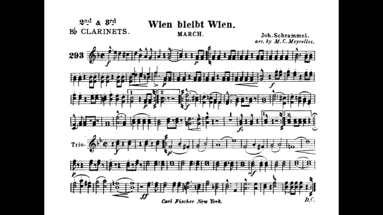 Wien Bleibt Wien Marcsh - Bb CLARINET 2&3
