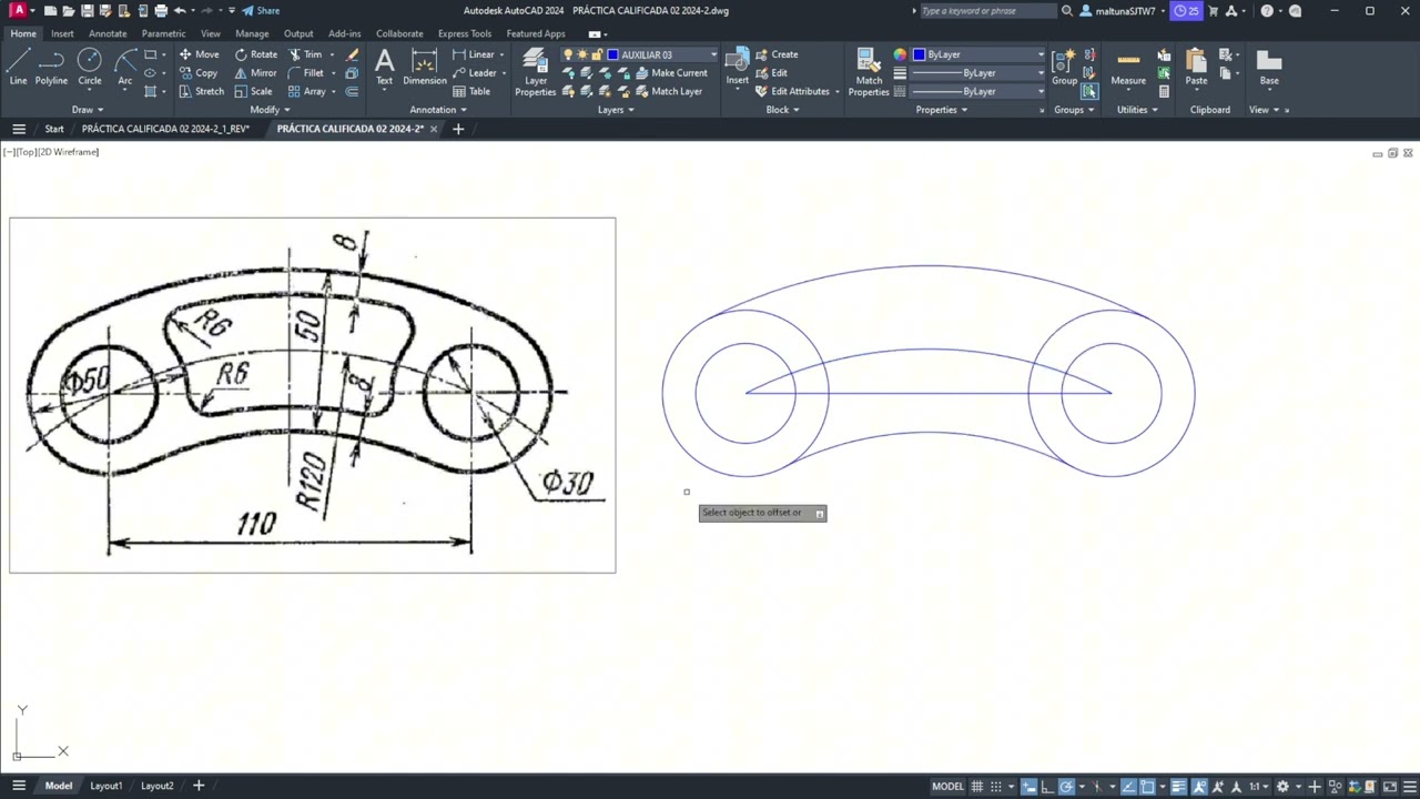 AutoCAD Tangencias Ejercicio 2