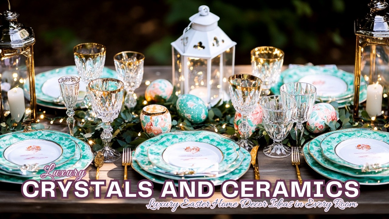 Luxury Easter Home Decor Ideas: Glamorous Crystals and Ceramics Styling in every room