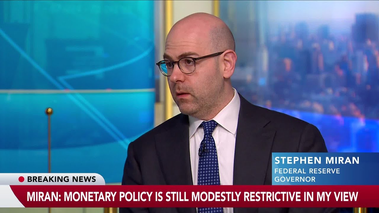 Fed's Miran Still Wants Rate Cuts Despite Iran War
