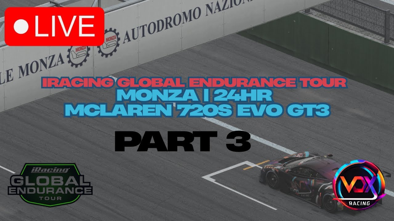 iRacing 24H Monza | Part 3 | Global Endurance Tour | McLaren GT3 Multiclass Madness!