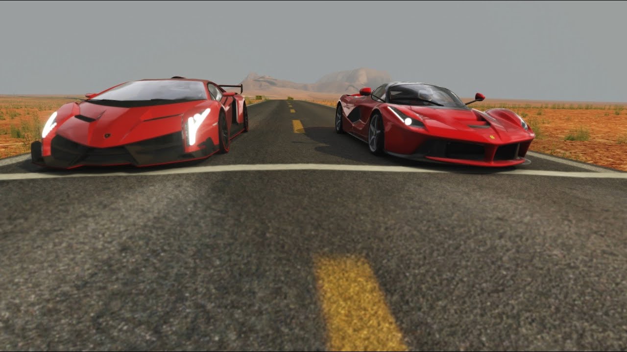 Ferrari LaFerrari vs Lamborghini Veneno at Monument Vally