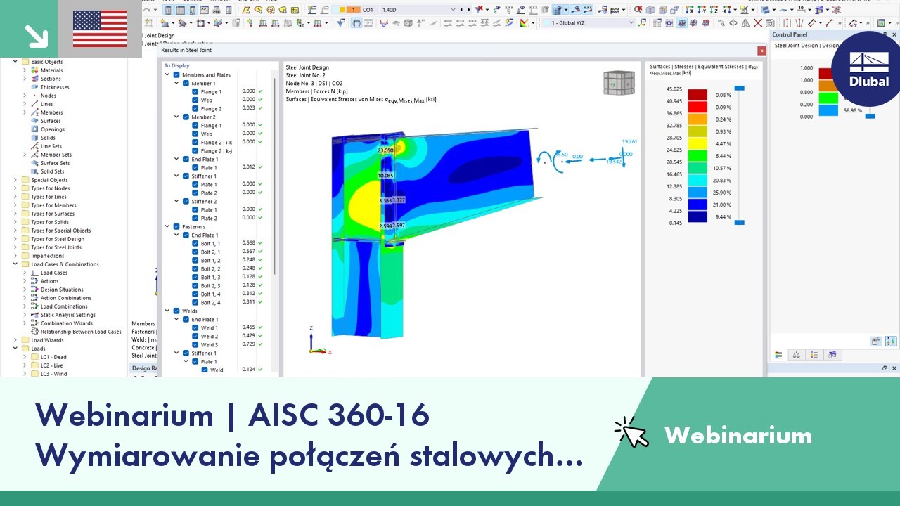 [EN] Webinarium | AISC 360-16 Wymiarowanie połączeń stalowych w RFEM 6