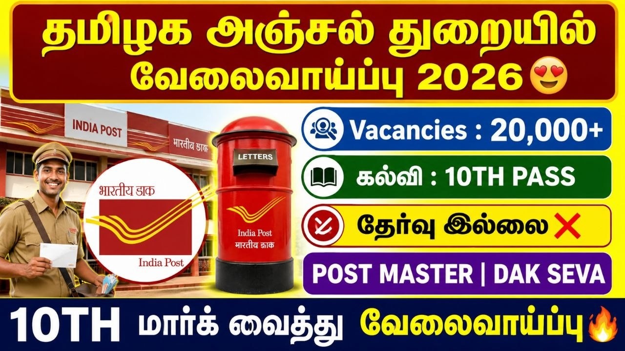 post office gds recruitment 2026 tamil nadu | india post office notification 2026 in tamil | gds job
