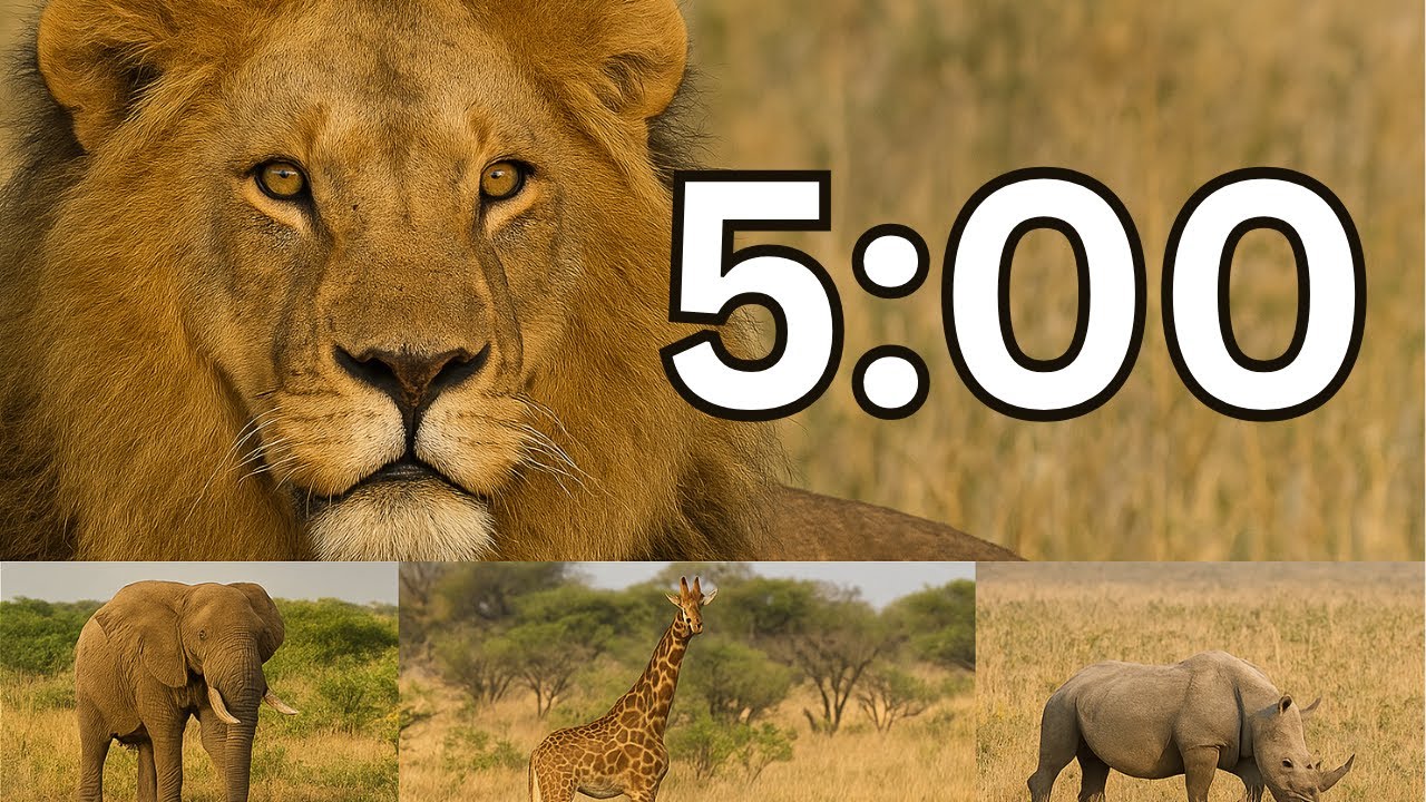 5 Minute Classroom Timer 🦁 Real Zoo Animals for Focus & Breaks