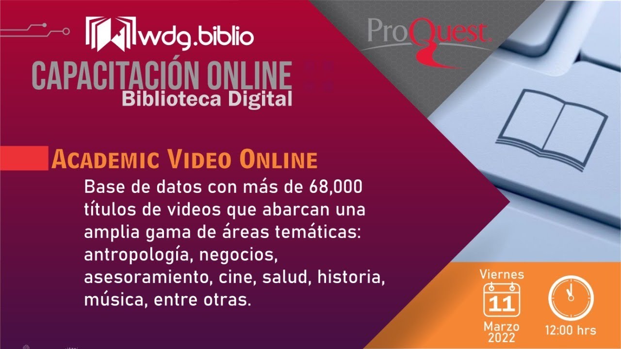 Curso de capacitaci&oacute;n Academic Video Online PROQUEST