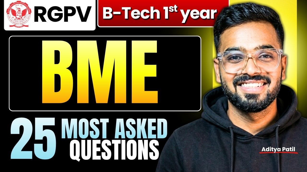 Basic Mechanical Engineering (BME) Most Asked Topics | RGPV B.Tech 1st Year