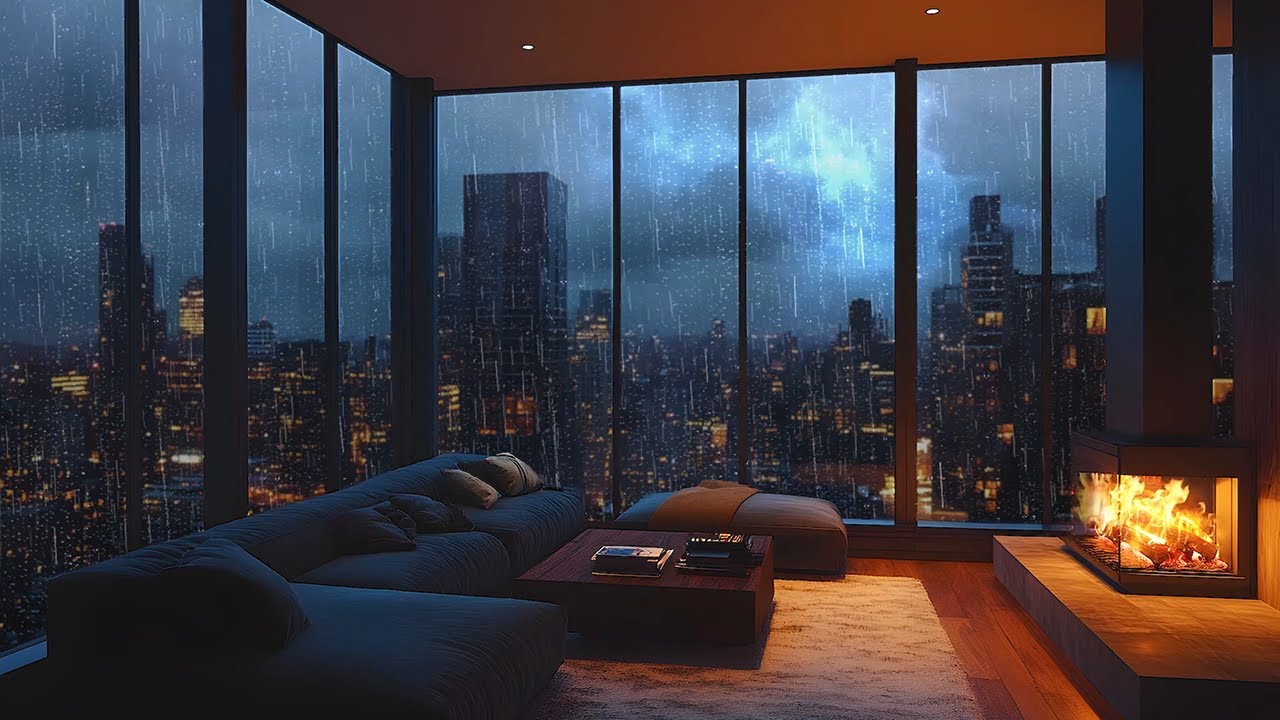 8 Hours Rain With Thunderstorm At Night | Soothing Rain For Deep Sleep