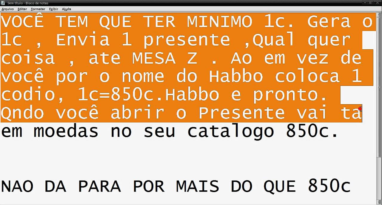 COMO FICAR RICO NO HABBO 850c EM 2 min SEM PRECISAR DE SENHA 29/03/11