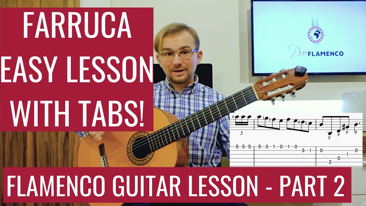 Farruca Falseta Flamenco Guitar Lesson with TABS - EASY Flamenco Guitar Lesson for Beginners