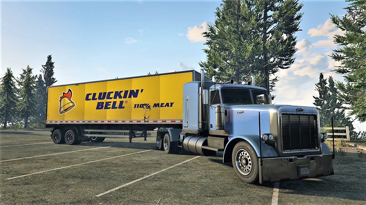 GTA V | TRUCKING CLUCKIN BELL DELIVERY [Full Trip] [379 Peterbilt]