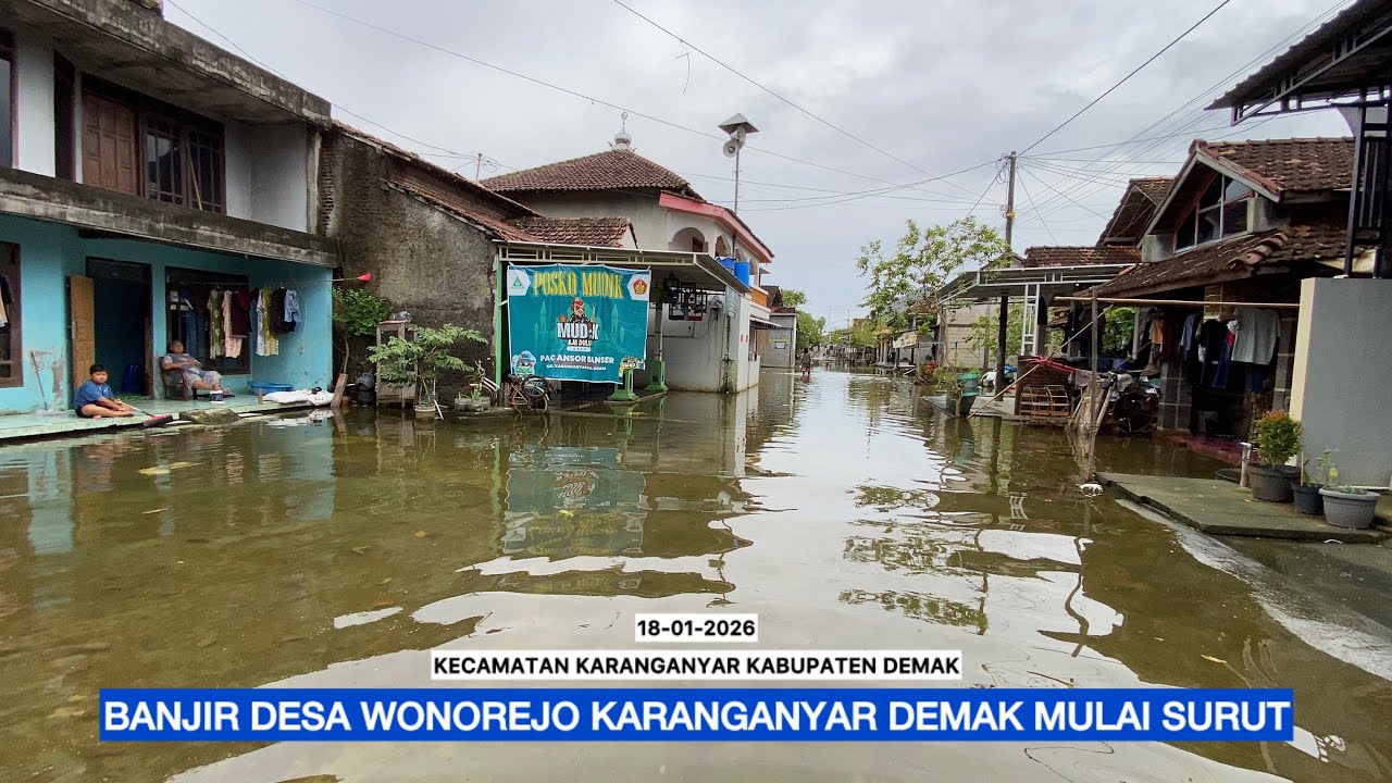 MULAI SURUT BANJIR DI DESA WONOREJO KARANGANYAR DEMAK