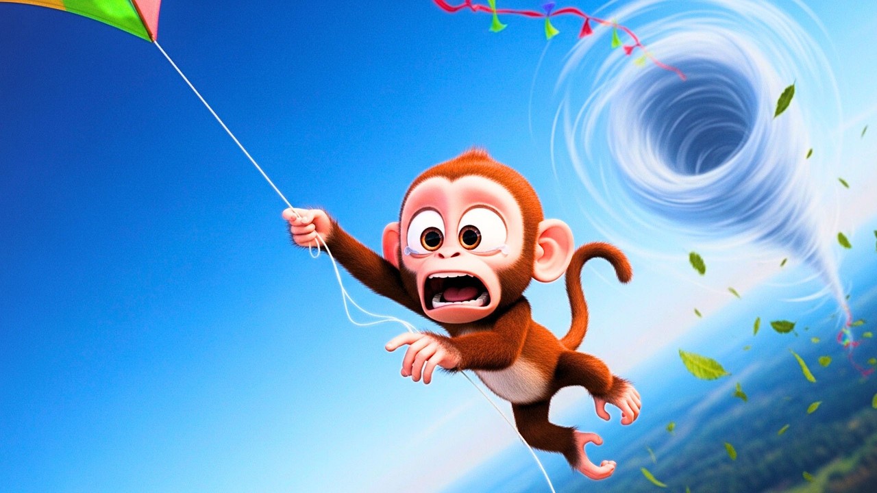 The Baby Monkey Lost the Kite… Then THIS Happened