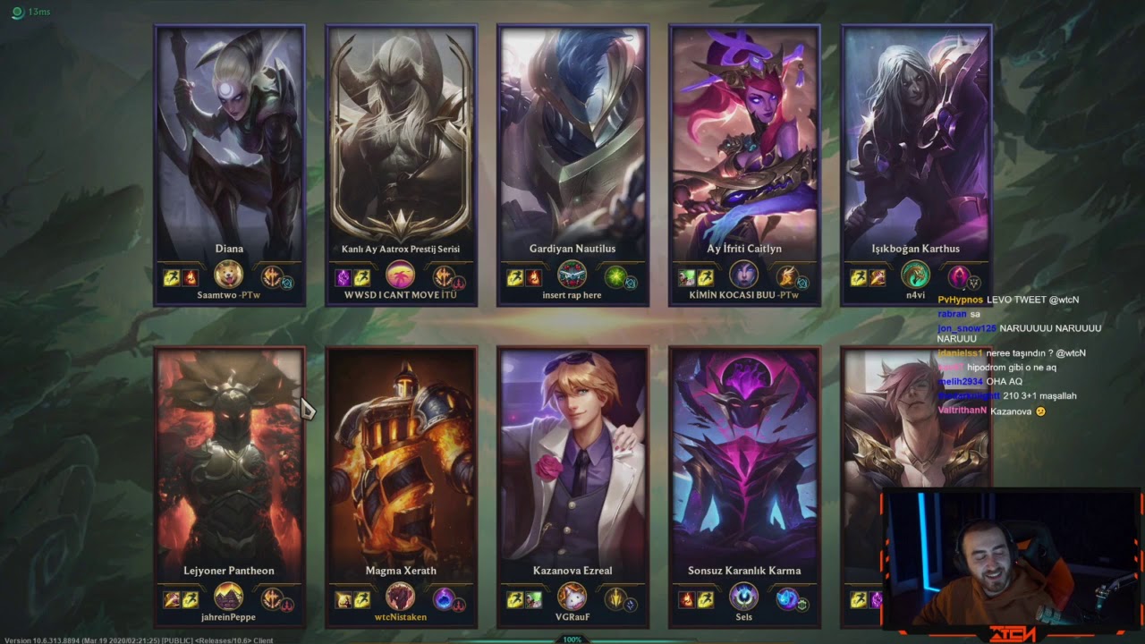Wtcn - LoL Oynuyor (Wtcn, Jahrein, Rauf, Selin, Dezwend vs Wtcn Modları) 2.MAÇ