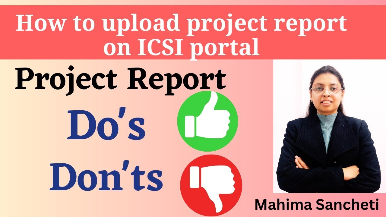 How to upload project report ICSI | #icsi #cs #training #projectreport #youtube