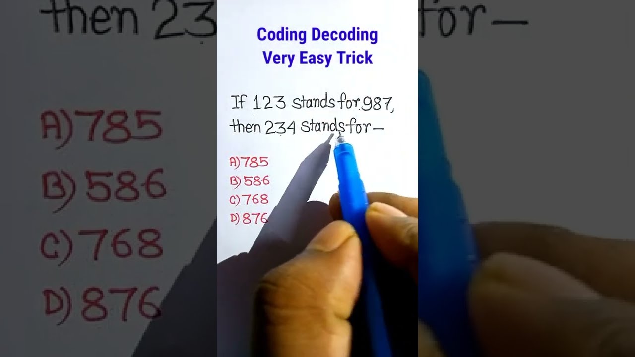 Coding Decoding | Coding Decoding Reasoning in Hindi | Number System| #shorts