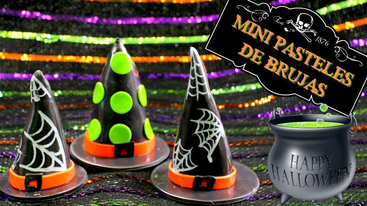 MINI PASTELES DE SOMBRERO DE BRUJAS (IDEAS PARA HALLOWEEN)