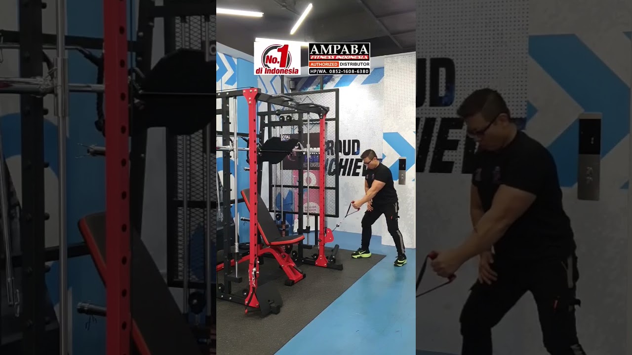 TUTORIAL LATIHAN OTOT PUNGGUNG (BACK) MENGGUNAKAN MULTIGYM IMPORT DUAL-STACK MACHINE/SMITH MULTI