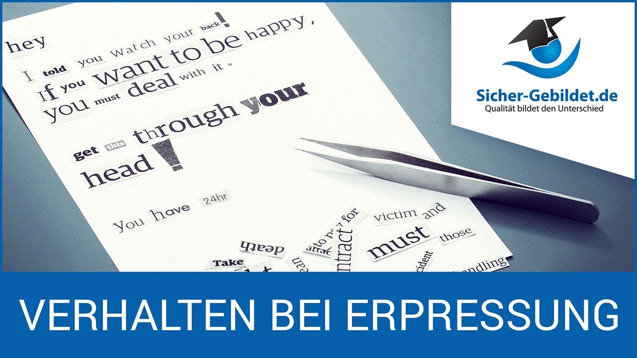 Erpressung - Verhalten bei einer Erpressung / Sicherheitsberatung SIUS Consulting