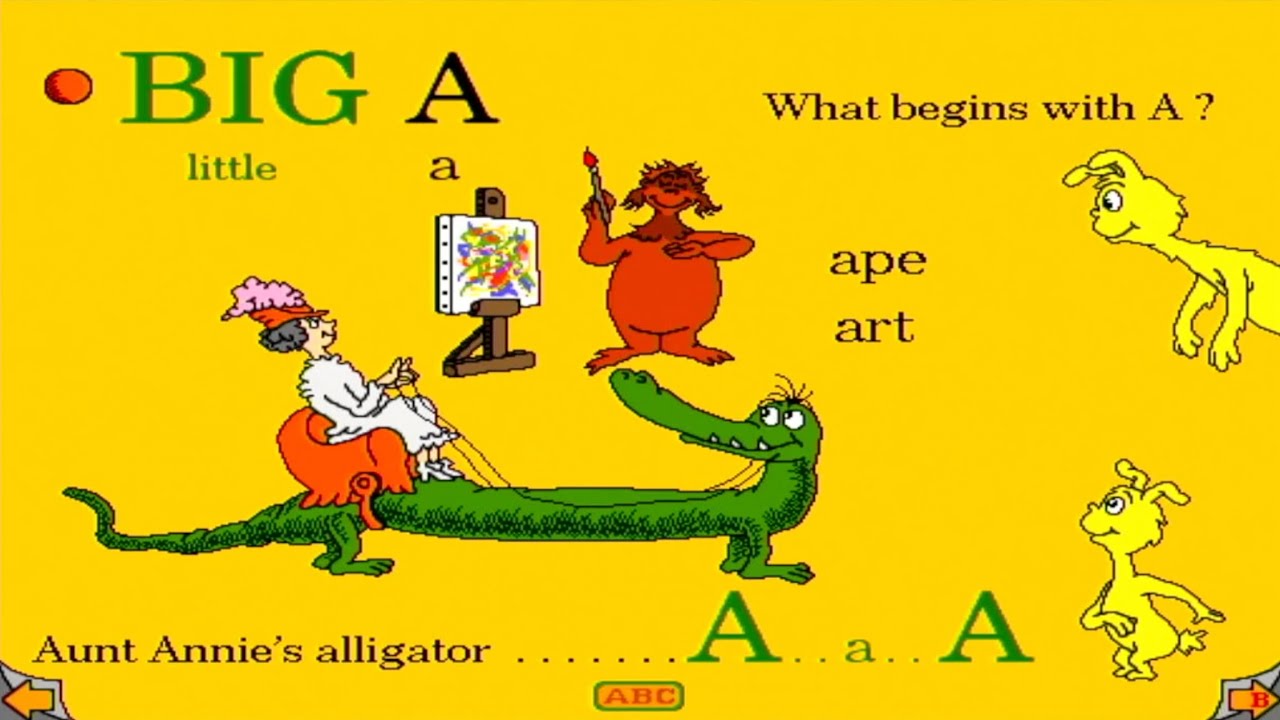 Dr. Seuss's ABC (1995) FULL PLAYTHROUGH! ALL Letters A Through Z! Living Books Read And Play