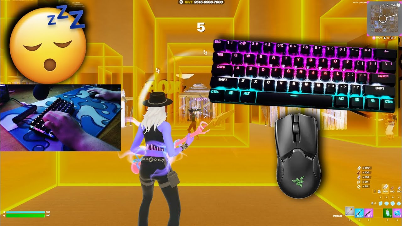 SteelSeries Apex Pro Mini Fortnite 😴 Keyboard Sounds 360Hz Piece Control Gameplay